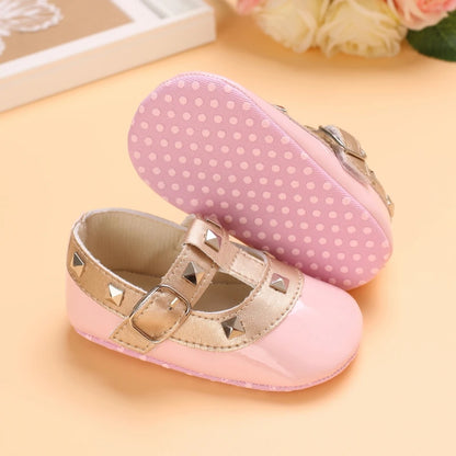 HAIZHIW 0-18Months Sweet Newborns Fashion Solid Color Casual Shoes Princess Shoes Soft-soled Sneakers 0-18 M Walking Shoes