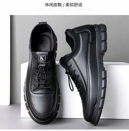 Casual Leather Shoes for Men Autumn Brand Men's Business Office Loafers Platform Mens' Soft Social Shoes Work Footwear Moccasins