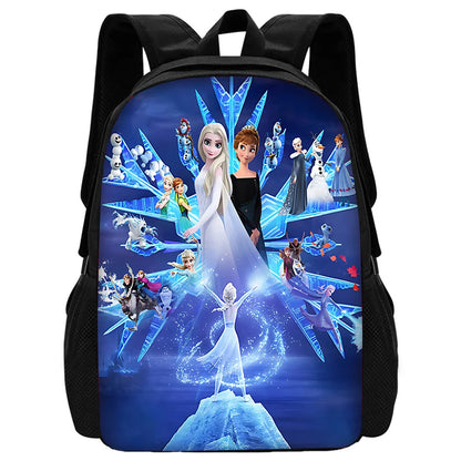 Frozen Princess Elsa Child School Backpack with Lunch Bags ,Pencil Bags ,Cartoon School Bags for Boys Girls Best Gift