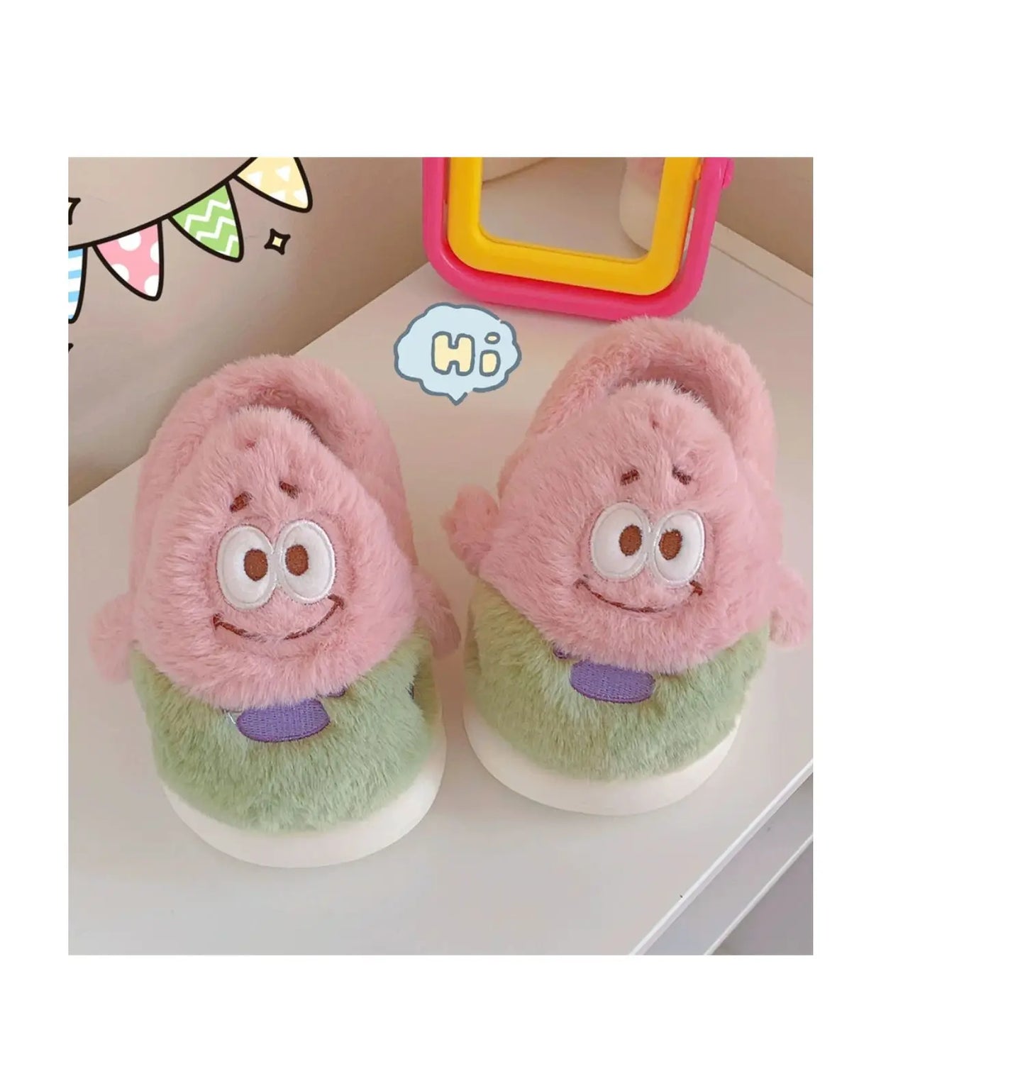 Parent-child Home Slippers Women Bedroom Non Slip Soft Sole Baby Shoes Winter Cute Plush Cotton Slippers Man Couple Slipper