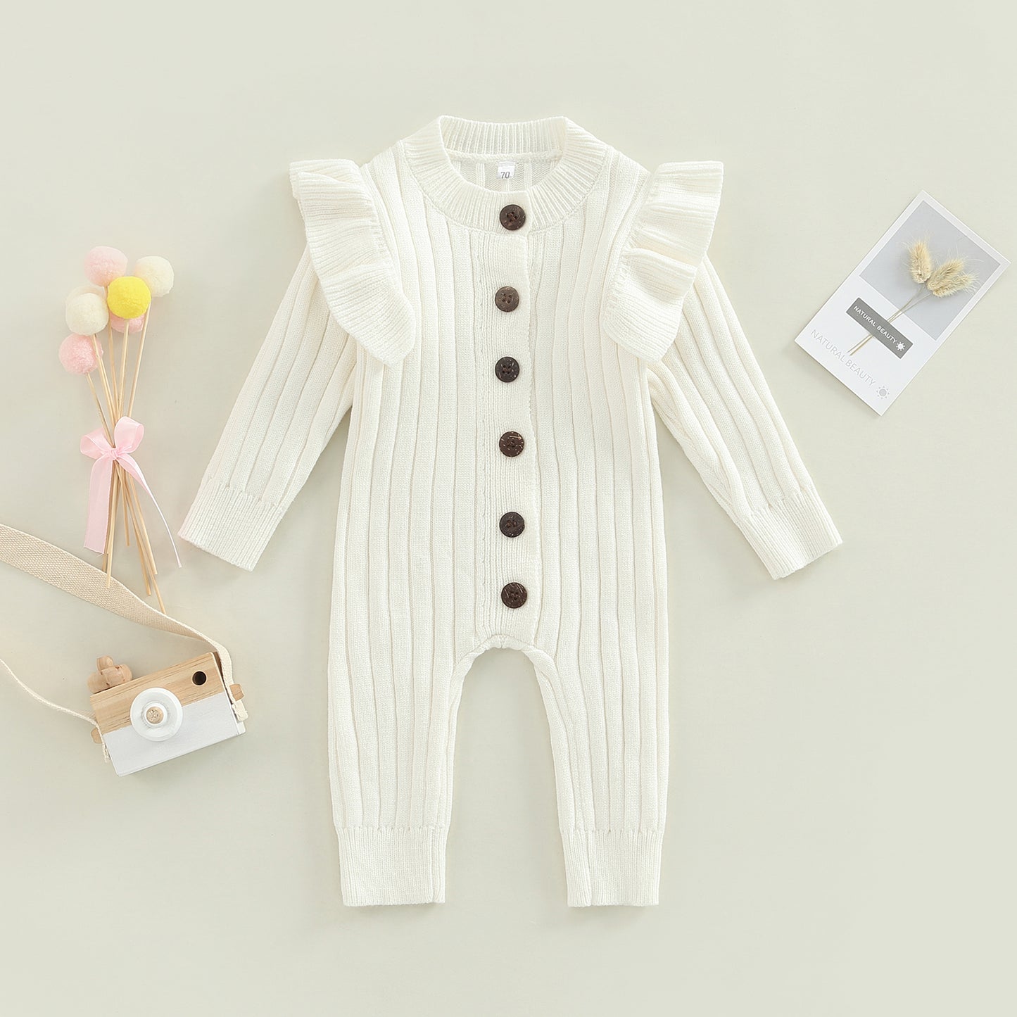 Ma&Baby 0-18M Winter Fall Baby Romper Newborn Infant Baby Boy Girl Knit Clothes Warm Long Sleeve Ruffle Jumpsuit  Soft Clothing