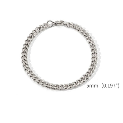 Gold Color Stainless Steel Cuban Chain Men's Bracelet Simple Retro Bracelet For Women Hip Hop Jewelry Trend Accessories Gift