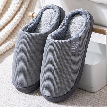 Winter Women'S Cotton Slippers Indoor Slippers  Women Men Winter Thick Sole House Warm Couples Home Non-Slip soft shoes