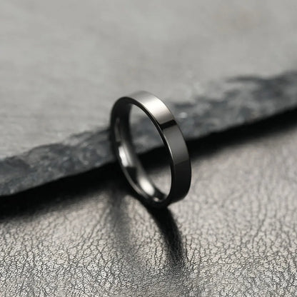 Anello con ciondolo alla moda per uomo e donna in acciaio inossidabile, anelli neri, matrimonio, fidanzamento, accessorio maschile opaco di alta qualità