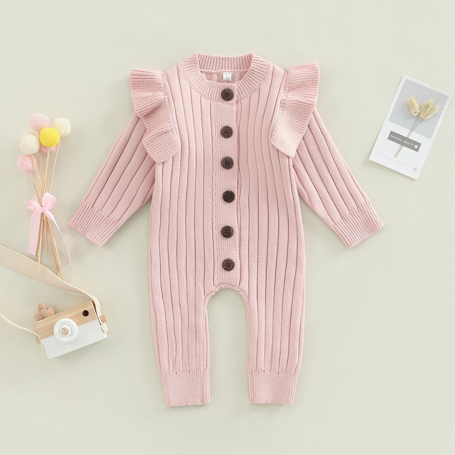 Ma&Baby 0-18M Winter Fall Baby Romper Newborn Infant Baby Boy Girl Knit Clothes Warm Long Sleeve Ruffle Jumpsuit  Soft Clothing