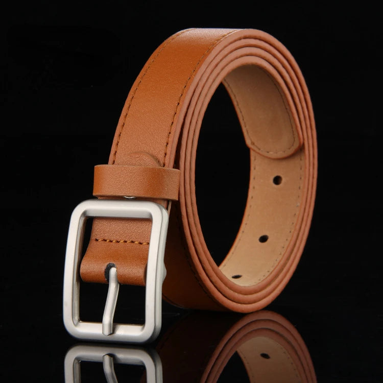 Children's Leather Pin Buckle Belt Fashion Simple Casual Versatile Jeans Boys Girls Students Black Belts Clothing Accessories