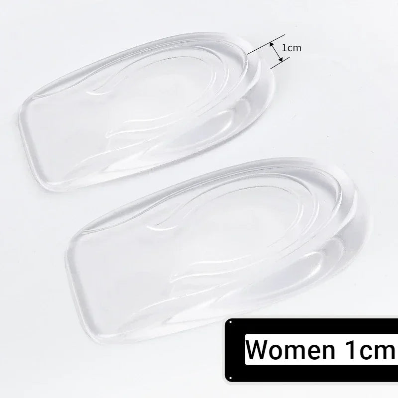 2PCS Invisible Silicone Height Increase Insoles Gel Heel Lifting Inserts Transparent Foot Care Protector Elastic Shoe Insert 3CM