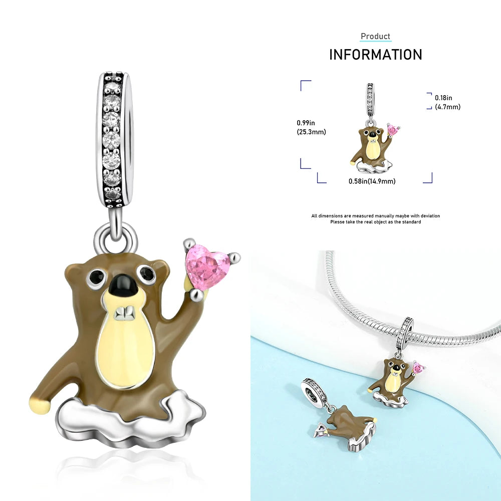 925 Sterling Silver Animal Series Camel Bear Owl Charms Fit Bracelet or Necklace Beads Jewelry Making Fine Jewelry Gift