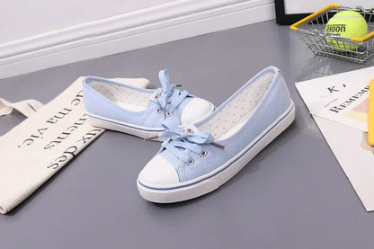 Women's Canvas Small White Shallow Cut Summer Flat Sport Casual Ladies Soft Shoessneakers Zapatillas Deporte Platform Sneakers