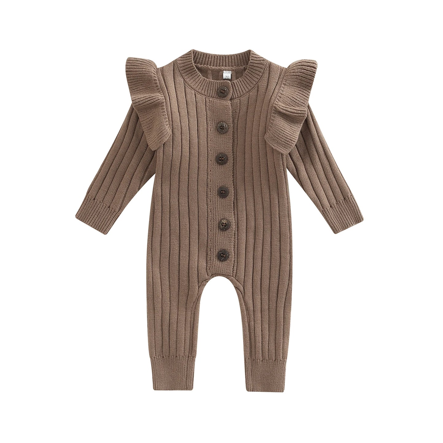 Ma&Baby 0-18M Winter Fall Baby Romper Newborn Infant Baby Boy Girl Knit Clothes Warm Long Sleeve Ruffle Jumpsuit  Soft Clothing