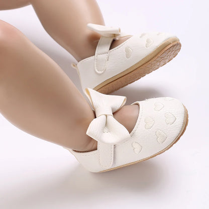 HAIZHIW 0-18 Months Cute White Lace Baby Girl Princess shoes Baby Shoes Bow Fringe Rubber Soled Non-slip Footwear Crib Shoes