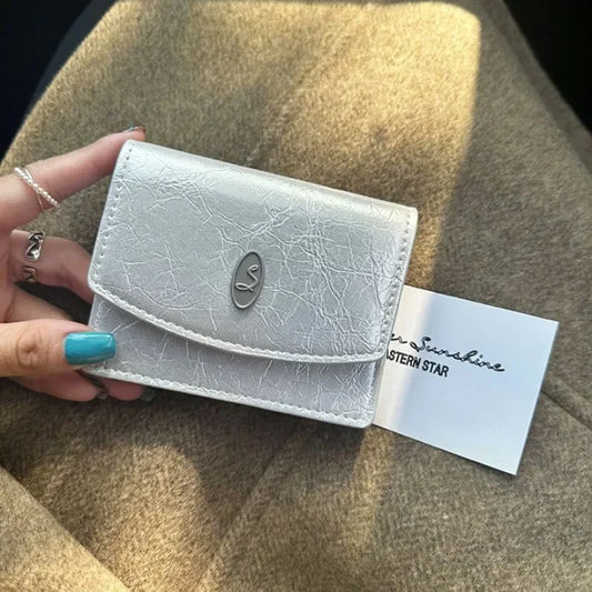 Korean Fashion Wallet Card Solid Color Series Simplicity Coin Purse for Sweet Girl Outdoor Portable Bank Student Card Holder