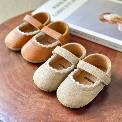 New Baby Shoes Baby Boy Girl Shoes Leather Rubber Sole Anti-slip Toddler First Walkers Infant Crib Shoes Newborn Girl Moccasins