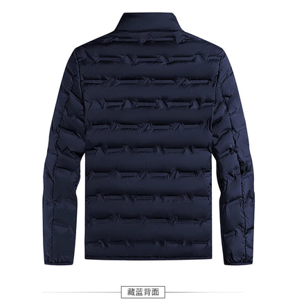 Graphene Self-heating Down Jacket Men Solid Windproof Pleated Down Jackets Stand Collar Classical Warm Winter Jackets Male