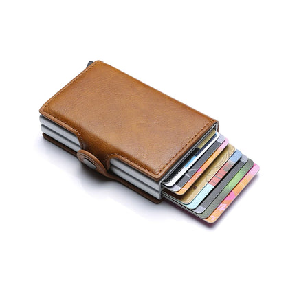 Carbon Fiber Credit Card Holder Mens Double Anti Rfid Bank Cardholder Case Wallet Metal Business Bank Minimalist Wallet Gift