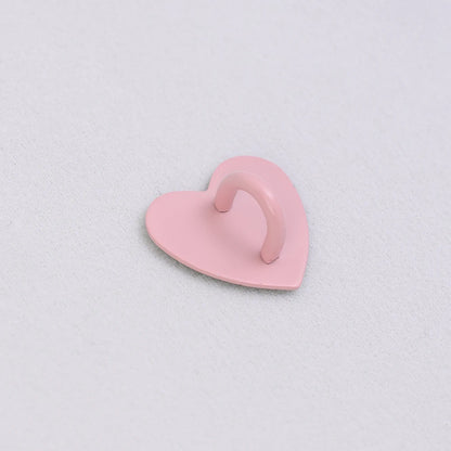 Kawaii Adhesive Metal Heart Phone Charm Holder Mobile Phone Case Finger Ring Stand Hooks Buckle Charms Clasp Accessories String