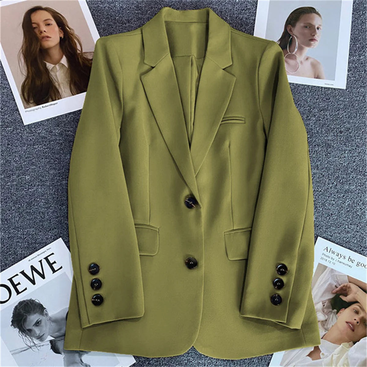 Women Jacket New in Korean Fashion Small Suit Top Brown Suit Coat Clothes Loose Straight Temperament Slim Blazer for Women Chic