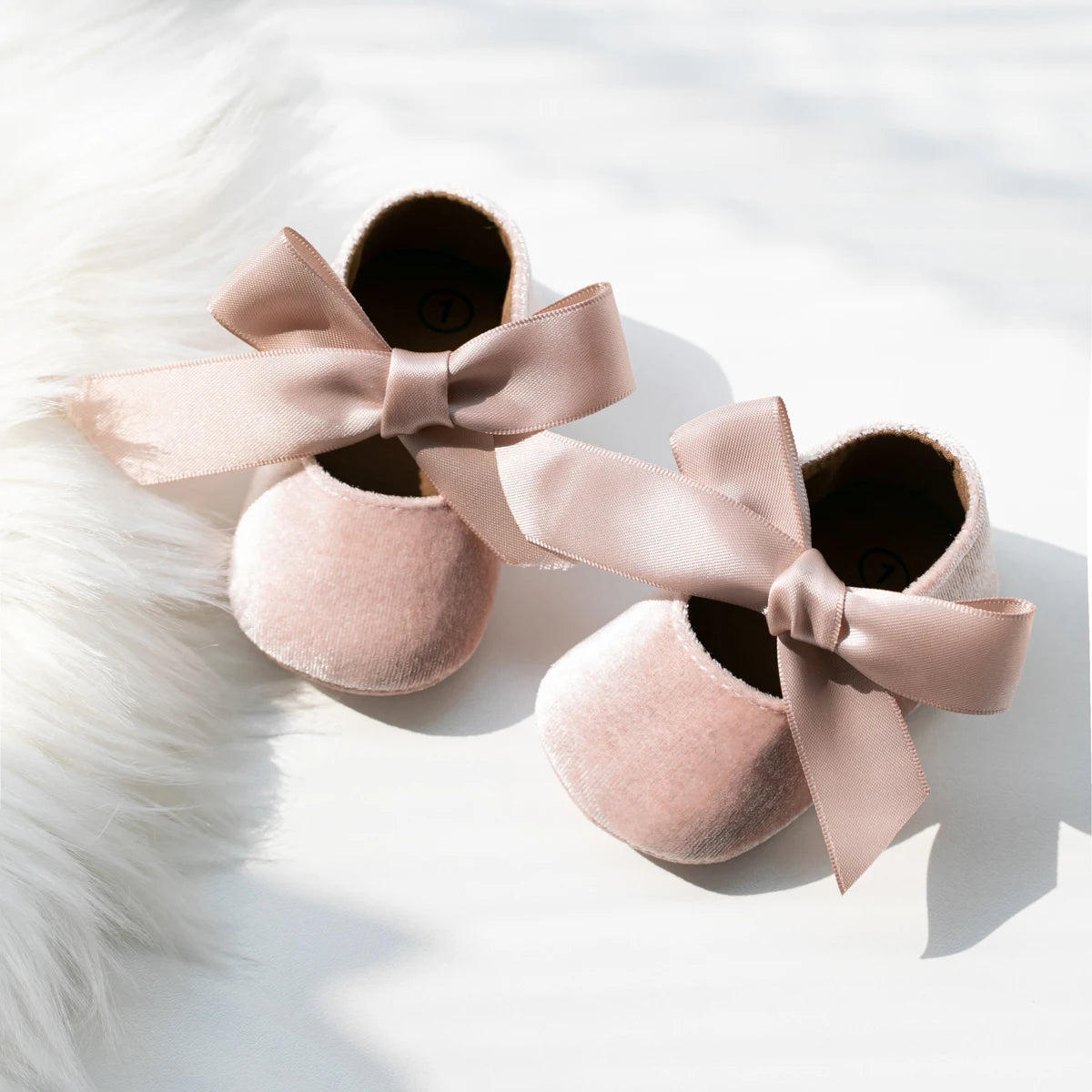 Baby Girl Shoes Bowknot Flats Wedding Princess Dress Shoes Ballet Slippers Non-slip Rubber Sole Toddler First Walking Crib Shoes