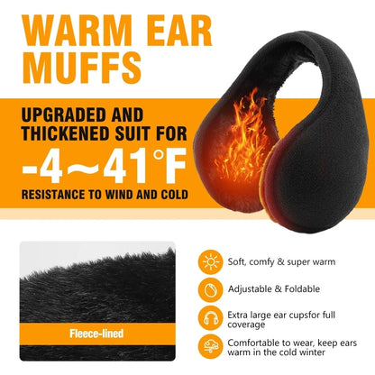 Winter Foldable Fleece Ear Muffs Outdoor Travel Keeping Warm Plush Wool Lambs Fashionable Cold Resistant Ears Muff Men Women