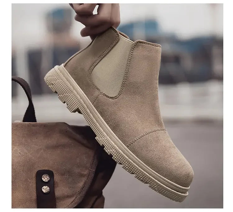 Classic Chelsea Boots for Men British Retro Short Boots Fashionable Versatile Casual Boots Brand High Top Casual Walking Shoes