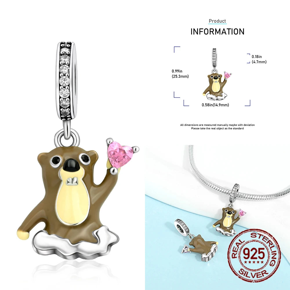 925 Sterling Silver Animal Series Camel Bear Owl Charms Fit Bracelet or Necklace Beads Jewelry Making Fine Jewelry Gift