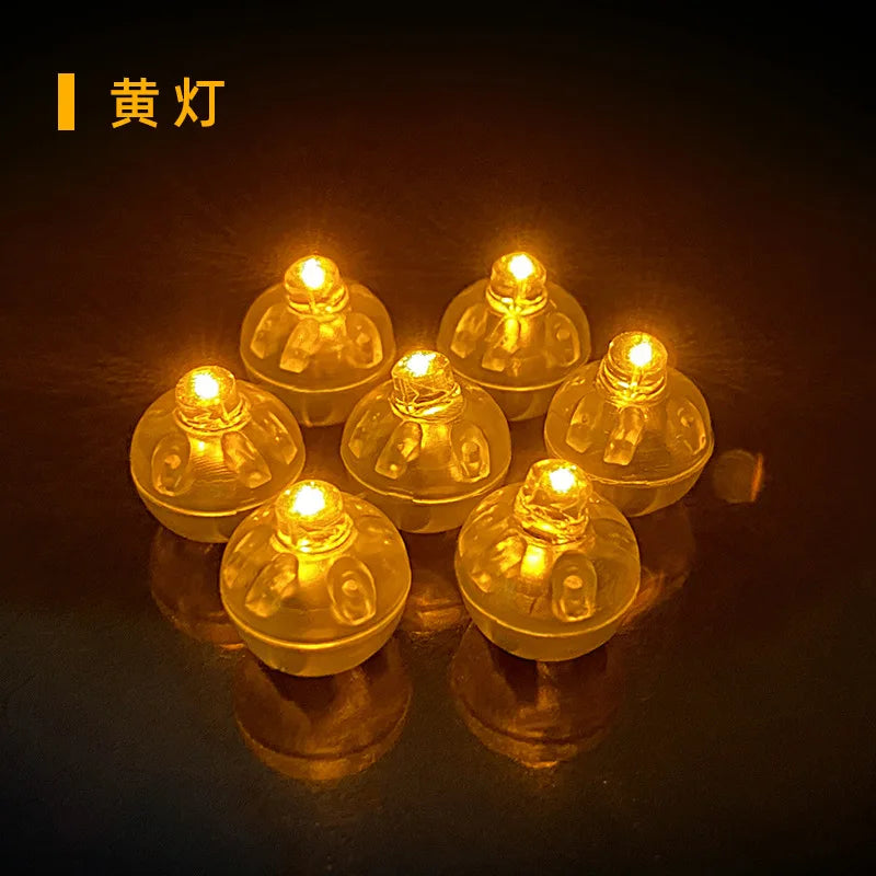 Miniature LED Flash/Monochrome Round Ball Lights Diy Dollhouse/Buiding Sand Table Scene Luminous Materials Accessory 10Pcs