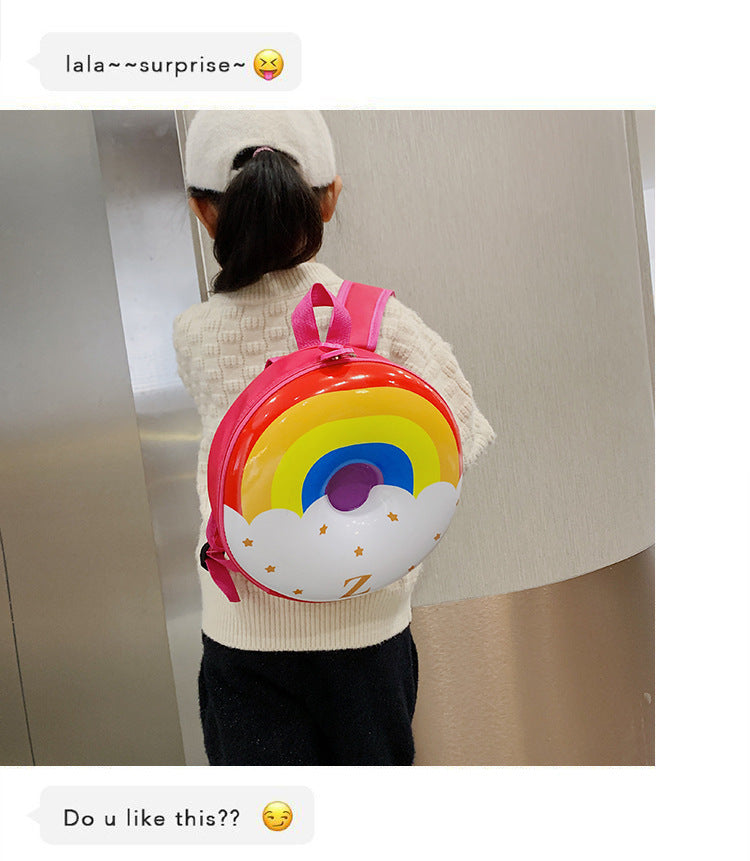 Cartoon Kids Backpack Cute Donut Eggshell Bag Fun Kindergarten Kids Backpack Boys Girls Backpack