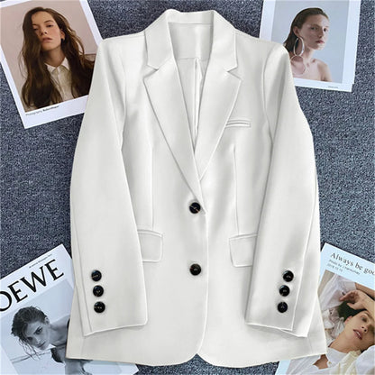 Women Jacket New in Korean Fashion Small Suit Top Brown Suit Coat Clothes Loose Straight Temperament Slim Blazer for Women Chic