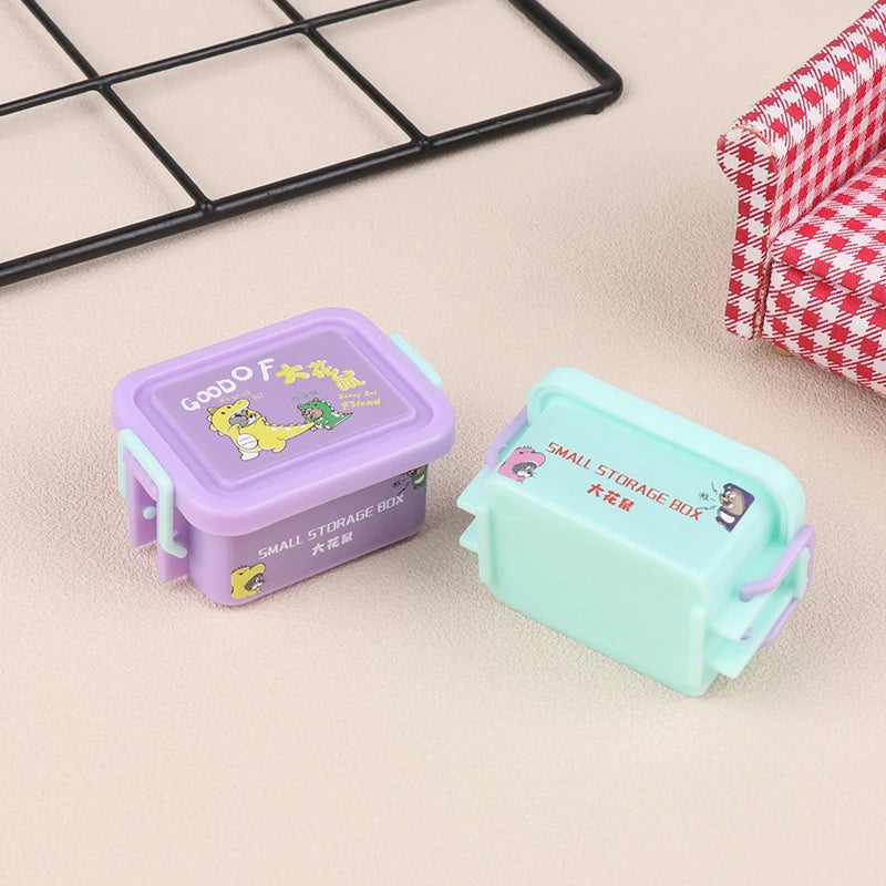 New 1PC 1/12 Dollhouse Mini Plastic Storage Box Model Dollhouse Home Life Scene Decoration Accessories For Kid Pretend Play Toy