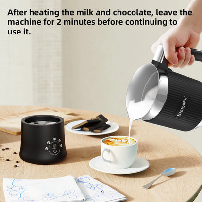 BioloMix Detachable Milk Frother and Steamer,5-in-1 Automatic Hot/Cold Foam and Hot Chocolate Maker,Dishwasher Safe