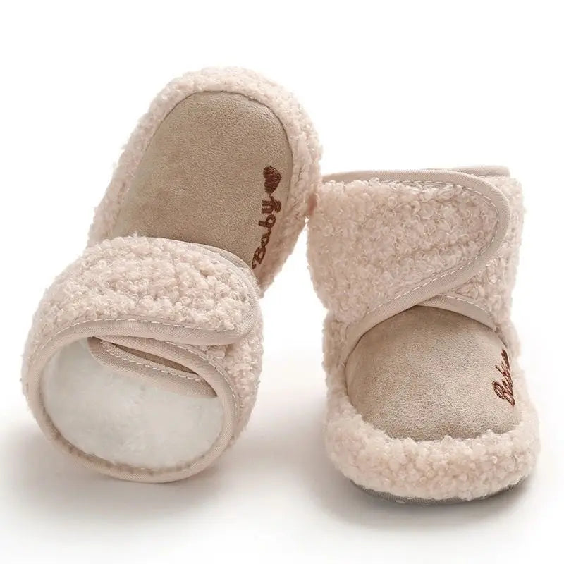 Winter Models of Newborn Baby Toddler Shoes Baby Boy Baby Girl First Walker Cotton Shoes Warm Plus Velvet Snow Boots Anti-slip