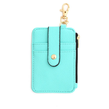 Fashion multifunctional Pattern Credit Card Bag Pu Leather Coin Purse Women Silicone Bead Bangle Keychain