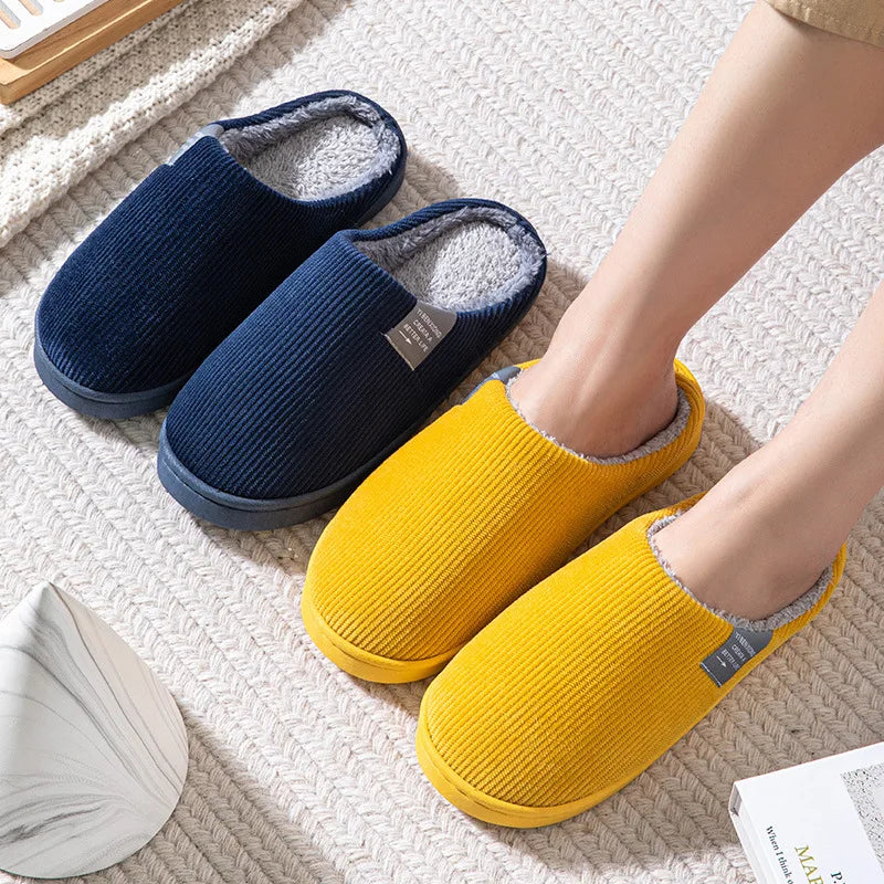 Winter Women'S Cotton Slippers Indoor Slippers  Women Men Winter Thick Sole House Warm Couples Home Non-Slip soft shoes