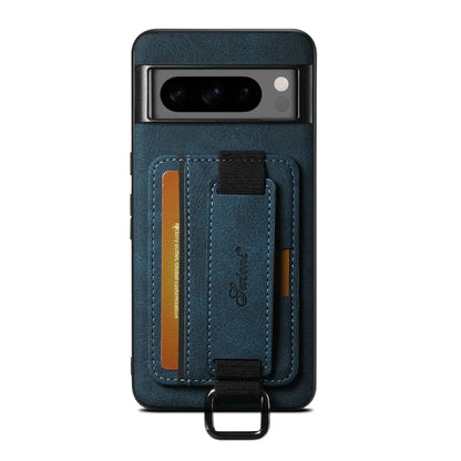 Leather Card Slot Handle Strap Phone Case For Google Pixel 9 8 7 7 Pro 7A 6 6A Ring Holder Kickstand Shockproof Hard Phone Cover