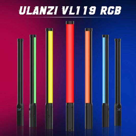 Ulanzi VL119 Handheld RGB Buntes Stablicht 19,68 Zoll Handheld LED Lichtstab CRI 95+ 2500K-9000K Fotografie Studiolampe