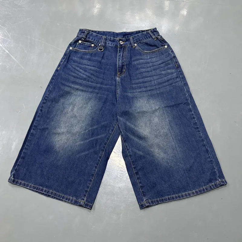 IEFB Sommer herren Denim Hosen Alt Blau Gewaschen Männlichen Jeans Gerade Casual Menwear Lose Breite Bein Hosen Neue Mode 9C354