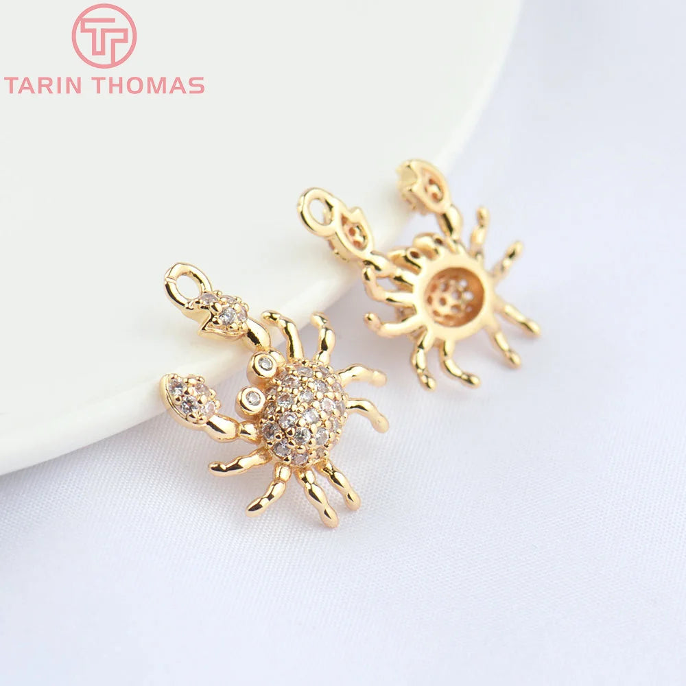 (129) 12x23MM 24K Gold Color Plated Brass Fish Charms Pendants High Quality Jewelry Accessories