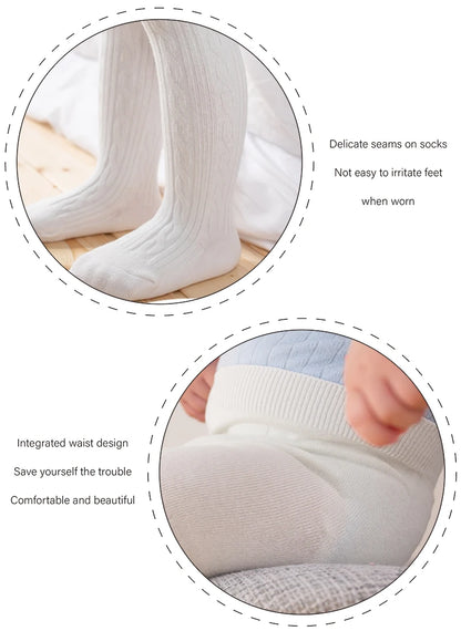 Baby Autumn Winter Soft Tights Newborn Toddler Kid Girl Ribbed Stockings Cotton Warm Elastic Pantyhose Solid Tights