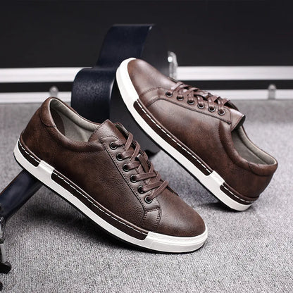 2024 Fashion Sneakers Mens Casual Shoes Flat Soft Brand Male Footwear Classic Black Brown Plus Size 45