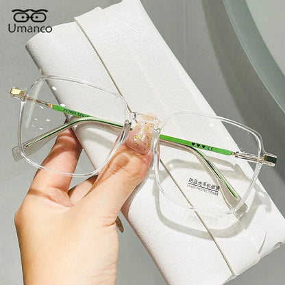 +0.5 +1.0 +1.5 +2.0 +2.5 Oversized Square Reading Glasses for Women Men Anti Blue Light Lenses TR Frame Presbyopia Eyewear