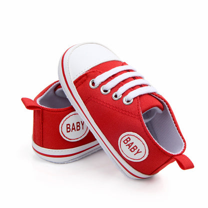 Baby First Walkers Boy Girl Canvas Sneakers Newborn Nonslip Soft Sole Casual Toddler Shoes Prewalkers Unisex 0-18M