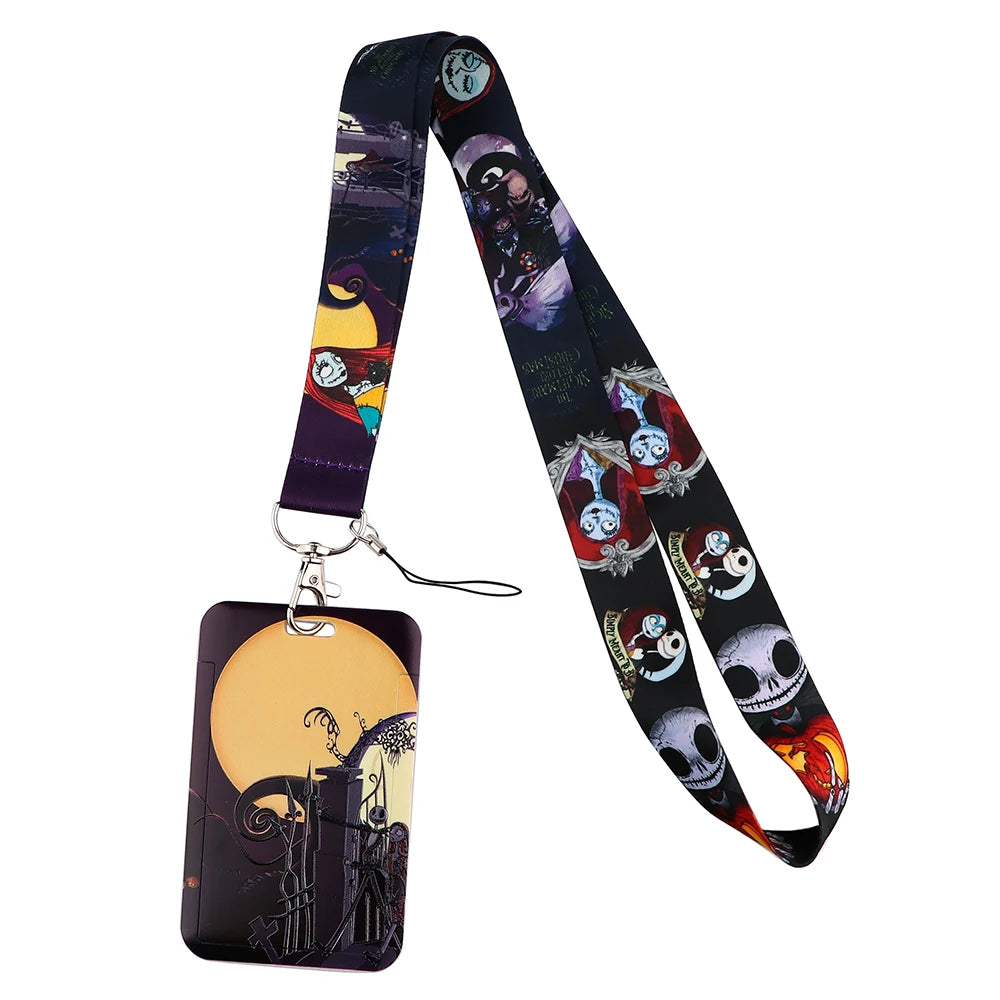 Lilo Stitch Cute Couples Lanyard For Keys Chain Credit Card Cover Pass Mobile Phone Charm Straps ID Badge Holder Key Accessories