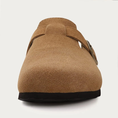 KIDMI Fashion Suede Clogs Slippers Men Clogs Slippers Cork Clogs Beach Sandals Outdoor Soft Nonslip Men Mules With Arch Support