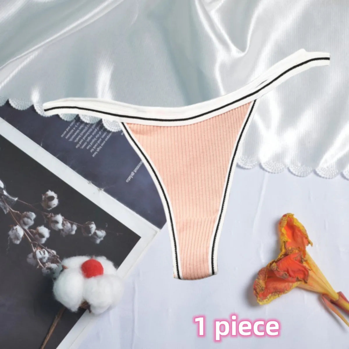 Women's Cotton Panties Sexy String Seamless Invisible Thongs Low Waist Underpants Comfortable Solid Color G-String Underwear