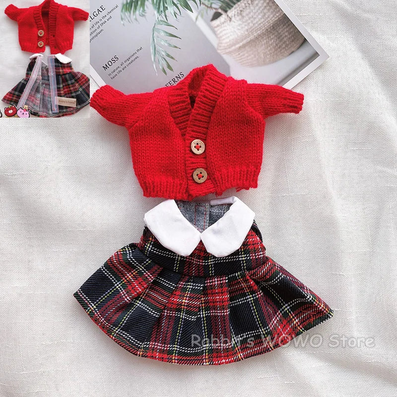 Doll Clothes for 25cm Mellchan Dolls Accessories Outfits Fit 1/6 BJD Doll Lovely Set Baby Doll Dress Headwear Christmas Gift