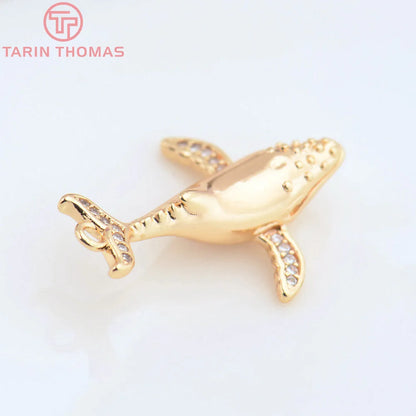 (129) 12x23MM 24K Gold Color Plated Brass Fish Charms Pendants High Quality Jewelry Accessories