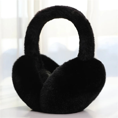 Foldable Plush Earmuffs Women Winter Warm Earflaps Unisex Portable Ear Headphone Outdoor Fashion Solid Color Frostproof Earcover