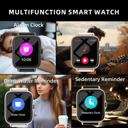 Orologio intelligente impermeabile da 1,83'' con messaggio, risposta alle chiamate, monitoraggio del sonno, contapassi sportivo, avvisi informativi per iPhone e Android