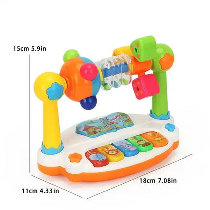 Baby Piano Toys Kids Rotating Music Piano Keyboard with Light Sound, Musical Toys for Toddlers,Early Educational Music Toy Gifts