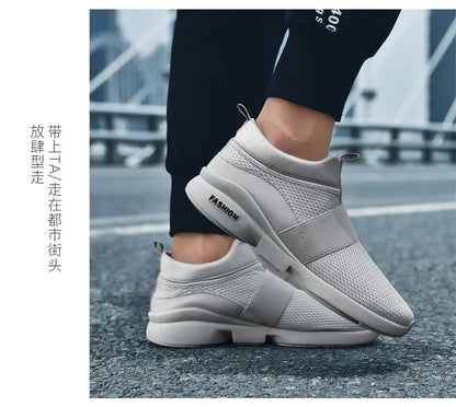 2024 Men Casual Shoes Sneakers Fashion Loafers Comfortable Mesh Mens Shoes Footwear Lightweight Walking Shoes White Size 46